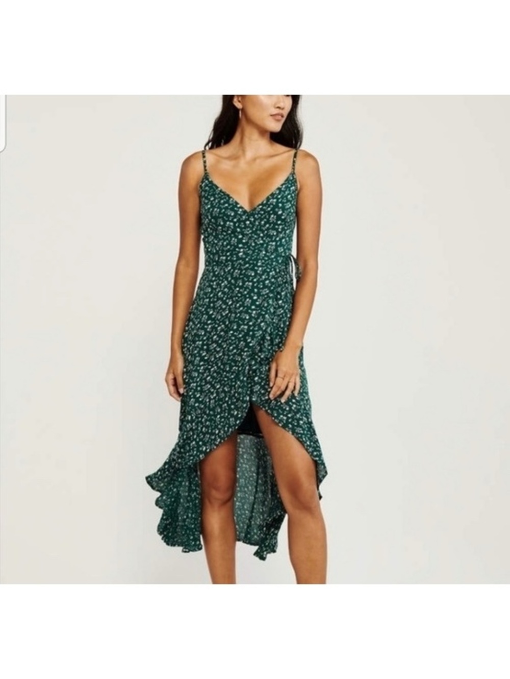Abercrombie & Fitch Floral High-low Wrap Dress